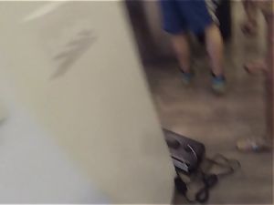 Jodi Taylor pounds a dark-hued penis in a torrid bathroom